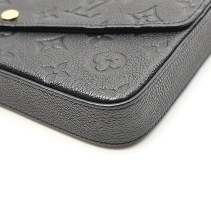 ポシェット フェリシー モノグラムアンプラント ノワール チェーンウォレット レザー ブラック ルイヴィトン バッグ LOUIS VUITTON