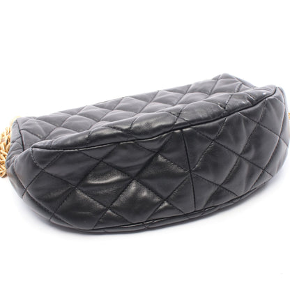 マトラッセ チェーンショルダーバッグ ラムスキン ブラック ゴールド金具 シャネル バッグ CHANEL