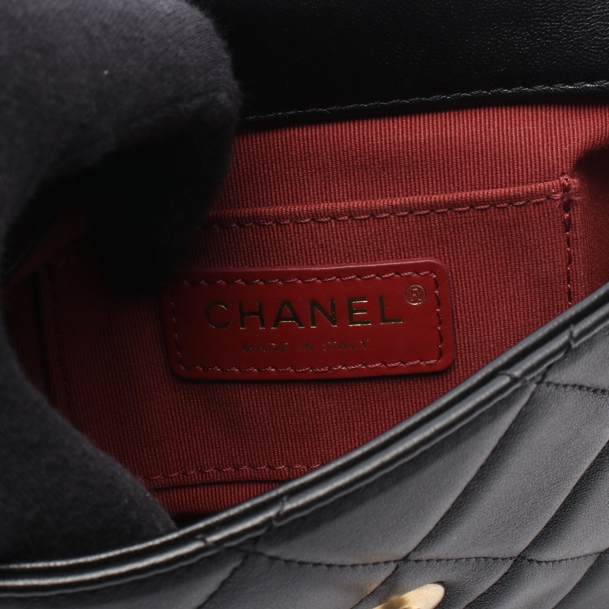 マトラッセ チェーンショルダーバッグ ラムスキン ブラック ゴールド金具 シャネル バッグ CHANEL