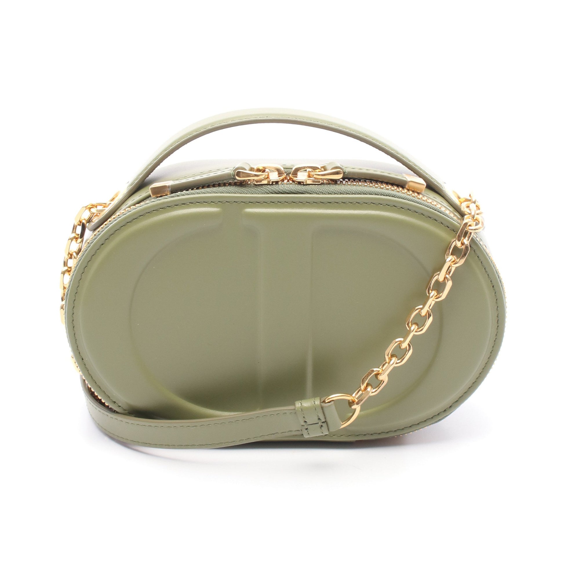 CDシグネチャー オーバル カメラバッグ チェーンショルダーバッグ レザー グリーン 2WAY クリスチャンディオール バッグ Christian Dior