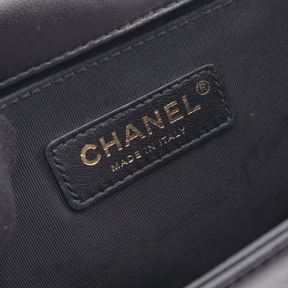 ボーイシャネル チェーンショルダーバッグ ファブリック レザー ブラック ホワイト ゴールド金具 シャネル バッグ CHANEL