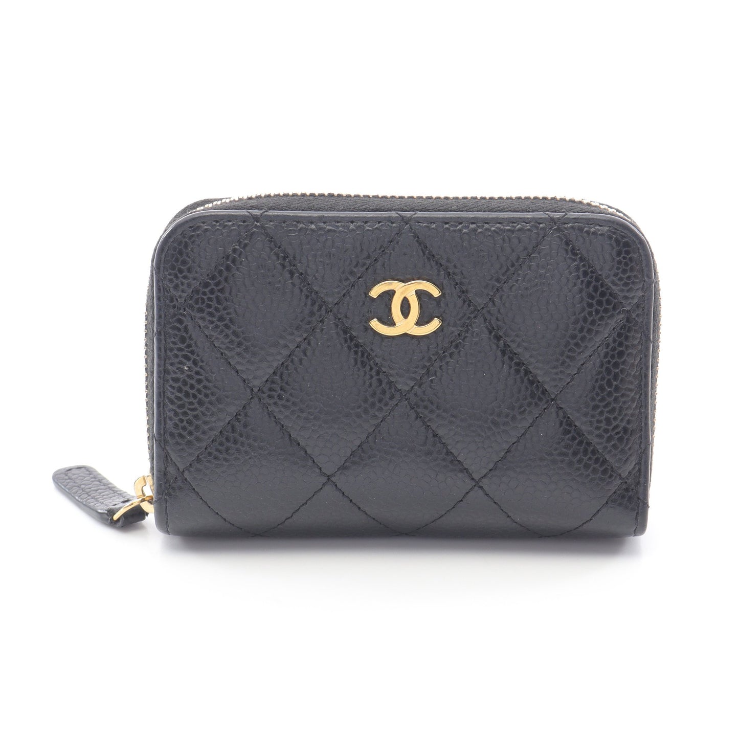 クラシック ジップ コインパース マトラッセ コインケース キャビアスキン ブラック ゴールド金具 シャネル 財布・小物 CHANEL