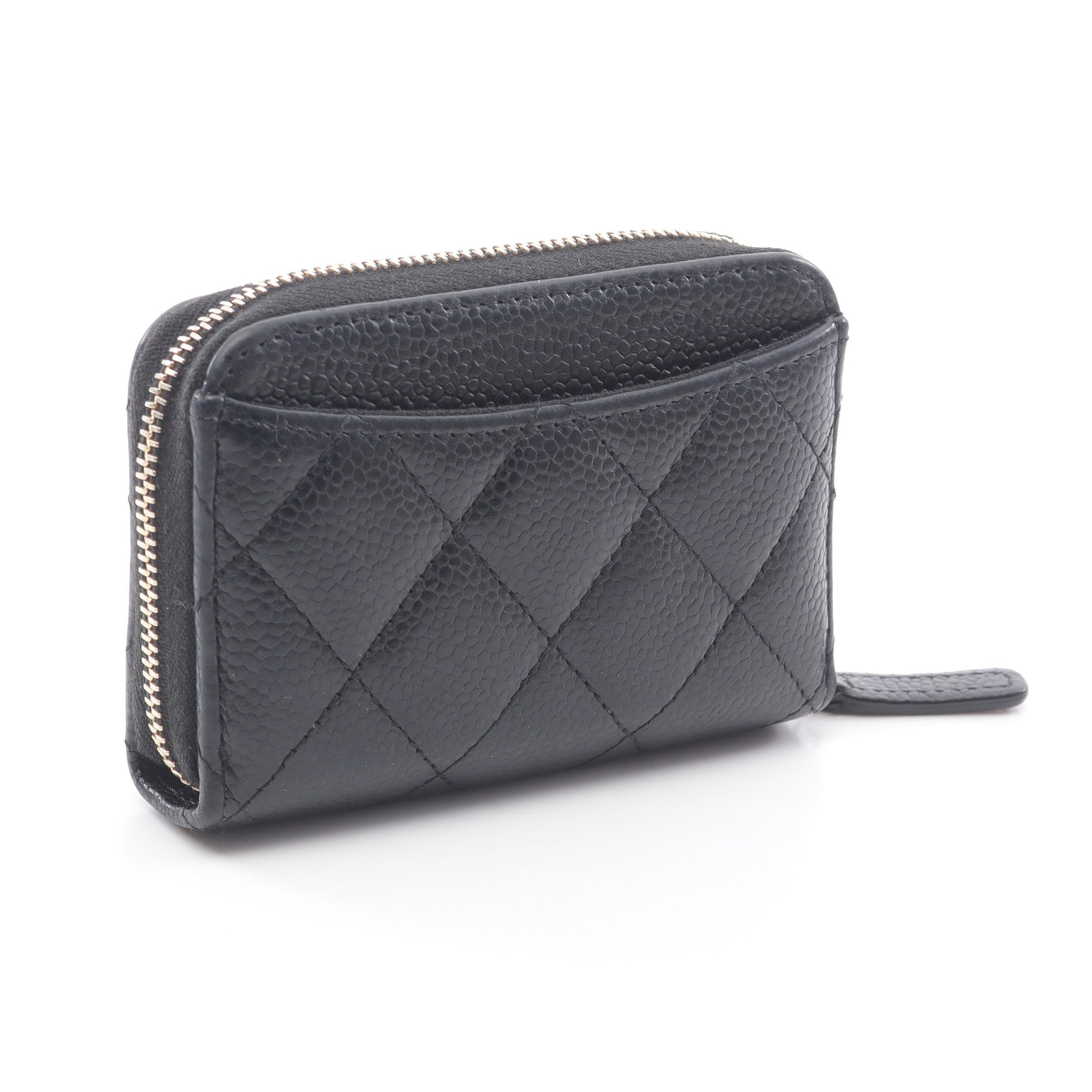 クラシック ジップ コインパース マトラッセ コインケース キャビアスキン ブラック ゴールド金具 シャネル 財布・小物 CHANEL