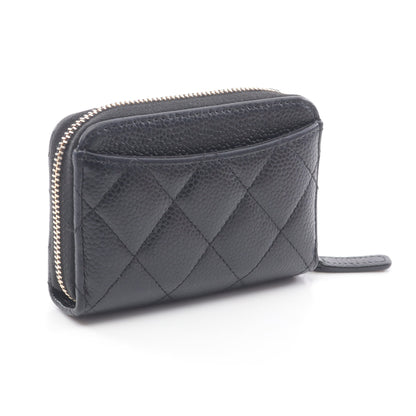 クラシック ジップ コインパース マトラッセ コインケース キャビアスキン ブラック ゴールド金具 シャネル 財布・小物 CHANEL