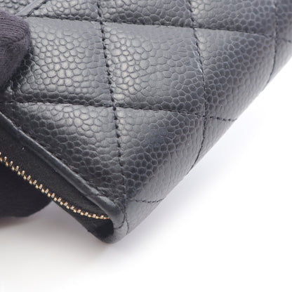 クラシック ジップ コインパース マトラッセ コインケース キャビアスキン ブラック ゴールド金具 シャネル 財布・小物 CHANEL