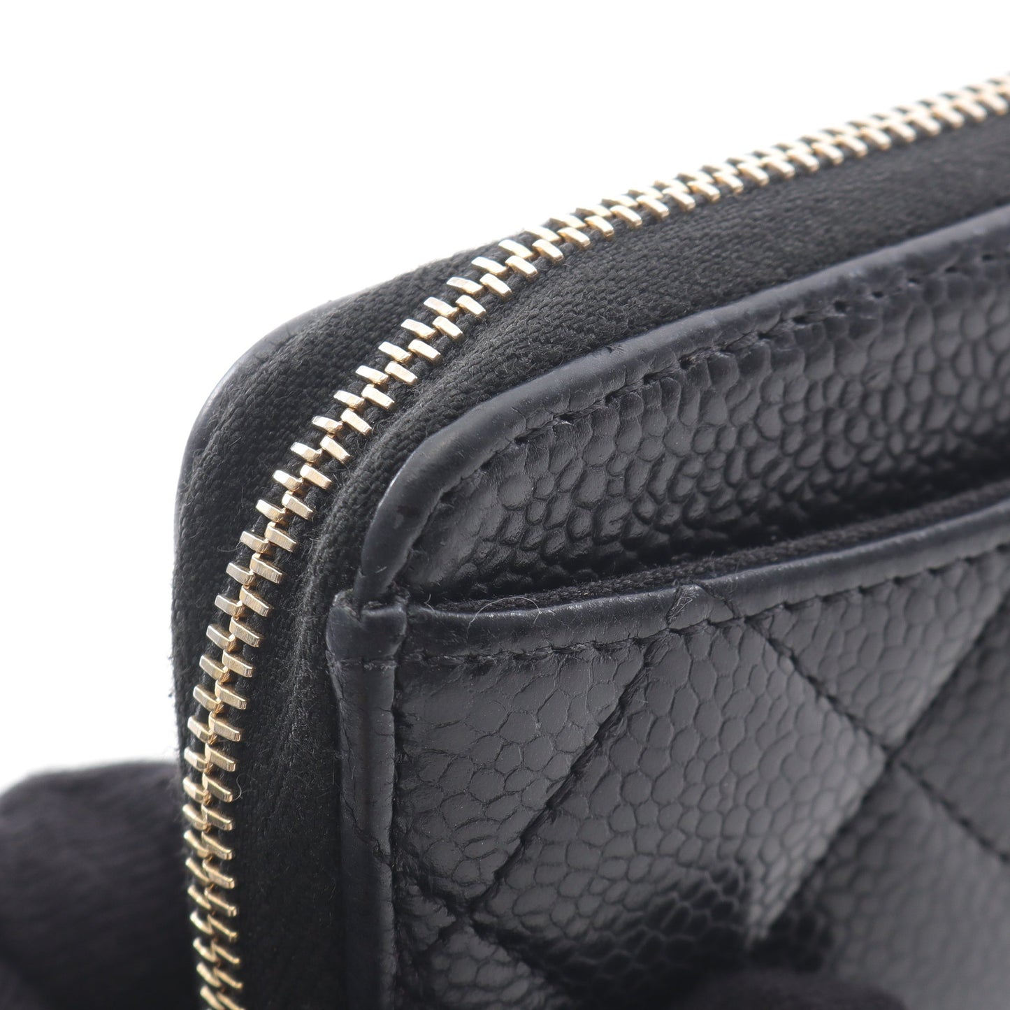クラシック ジップ コインパース マトラッセ コインケース キャビアスキン ブラック ゴールド金具 シャネル 財布・小物 CHANEL