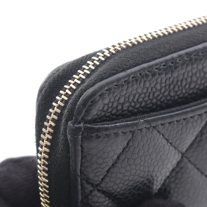 クラシック ジップ コインパース マトラッセ コインケース キャビアスキン ブラック ゴールド金具 シャネル 財布・小物 CHANEL