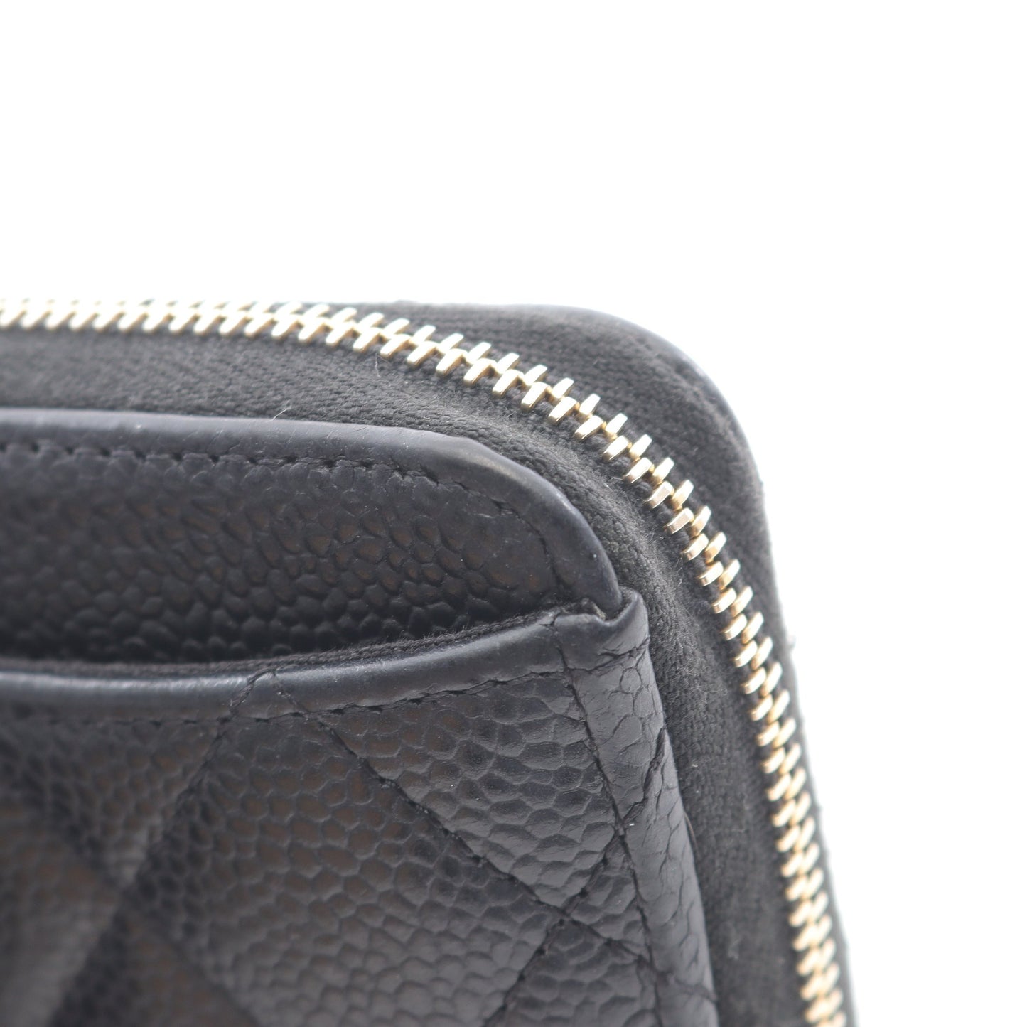 クラシック ジップ コインパース マトラッセ コインケース キャビアスキン ブラック ゴールド金具 シャネル 財布・小物 CHANEL