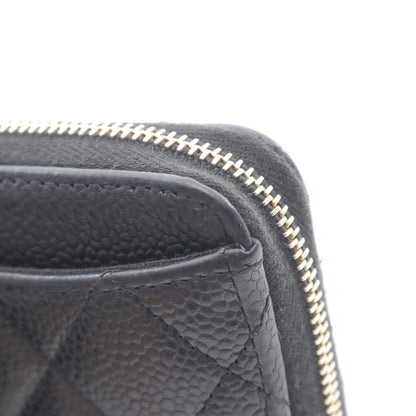 クラシック ジップ コインパース マトラッセ コインケース キャビアスキン ブラック ゴールド金具 シャネル 財布・小物 CHANEL