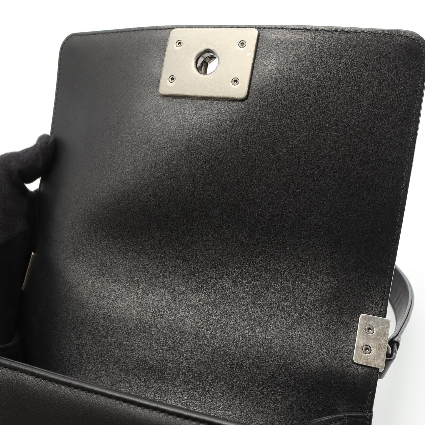 ボーイシャネル スモール チェーンショルダーバッグ ラムスキン ブラック アンティークシルバー金具 シャネル バッグ CHANEL
