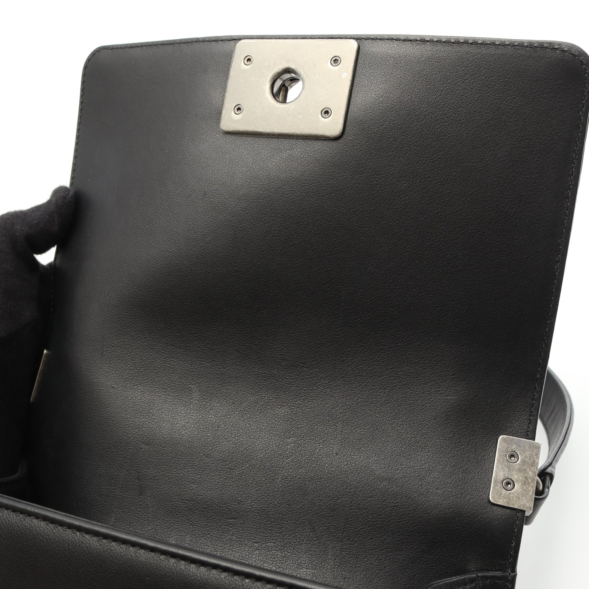 ボーイシャネル スモール チェーンショルダーバッグ ラムスキン ブラック アンティークシルバー金具 シャネル バッグ CHANEL