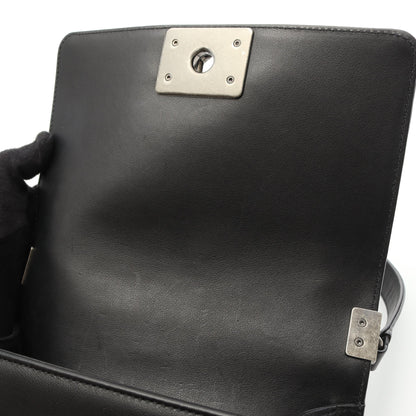 ボーイシャネル スモール チェーンショルダーバッグ ラムスキン ブラック アンティークシルバー金具 シャネル バッグ CHANEL