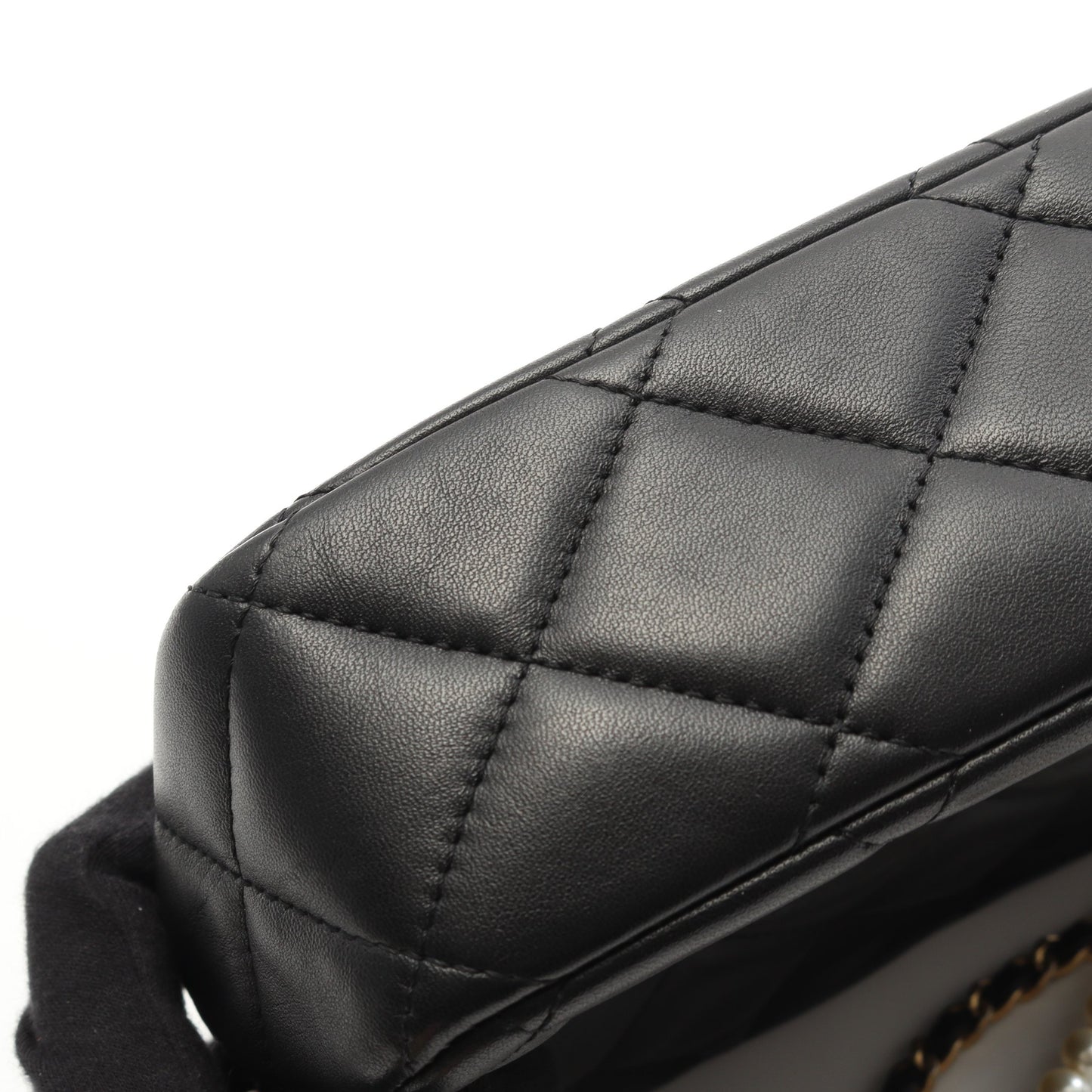 マトラッセ チェーンショルダーバッグ ラムスキン ブラック ゴールド金具 シャネル バッグ CHANEL