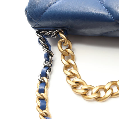 19 ディズヌフ マトラッセ チェーンショルダーバッグ ラムスキン ブルー コンビ金具 シャネル バッグ CHANEL