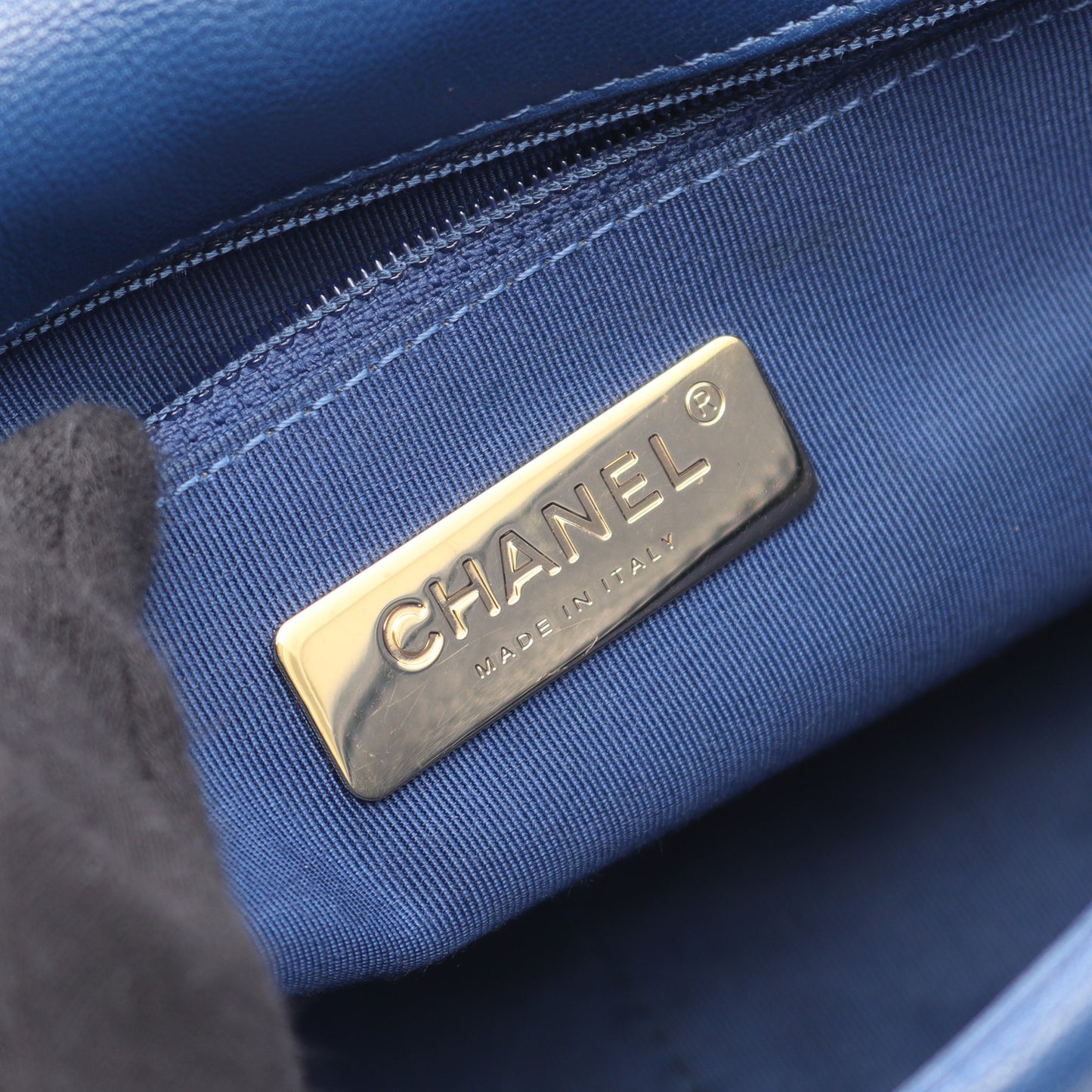19 ディズヌフ マトラッセ チェーンショルダーバッグ ラムスキン ブルー コンビ金具 シャネル バッグ CHANEL