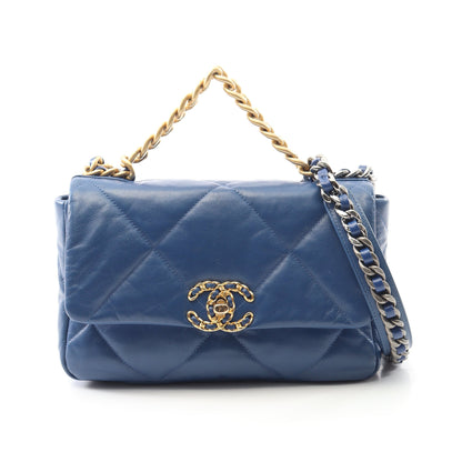 19 ディズヌフ マトラッセ チェーンショルダーバッグ ラムスキン ブルー コンビ金具 シャネル バッグ CHANEL