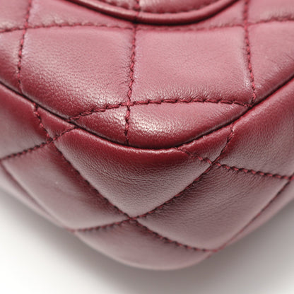 ミニマトラッセ チェーンショルダーバッグ ラムスキン ボルドー ゴールド金具 シャネル バッグ CHANEL