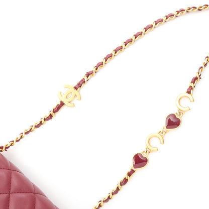 ミニマトラッセ チェーンショルダーバッグ ラムスキン ボルドー ゴールド金具 シャネル バッグ CHANEL