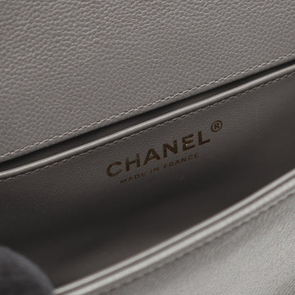 マトラッセ チェーンショルダーバッグ キャビアスキン グレー ゴールド金具 シャネル バッグ CHANEL