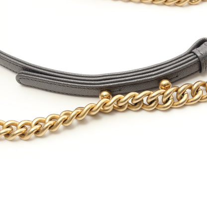 マトラッセ チェーンショルダーバッグ キャビアスキン グレー ゴールド金具 シャネル バッグ CHANEL