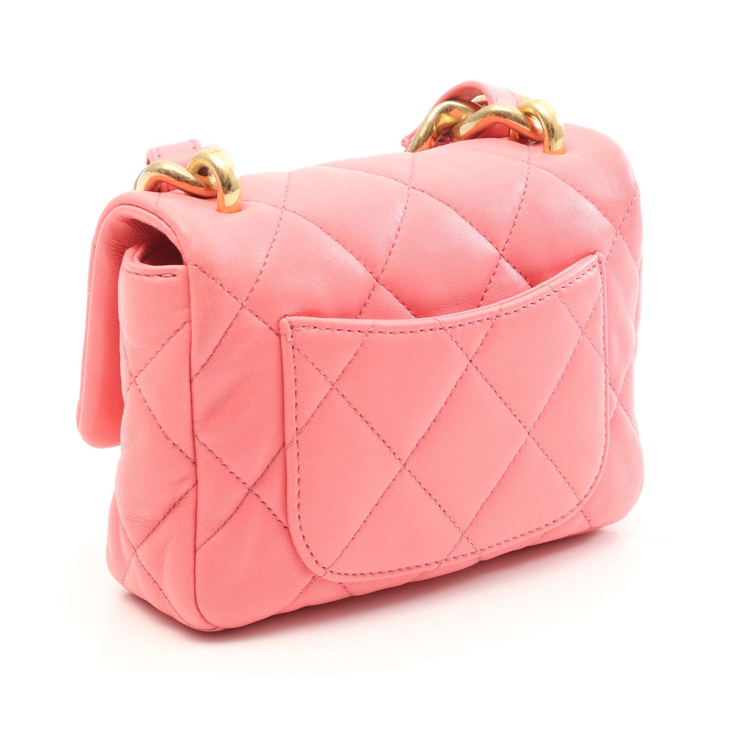 ミニマトラッセ チェーンショルダーバッグ ラムスキン ピンク ゴールド金具 シャネル バッグ CHANEL