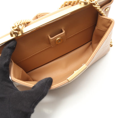 マトラッセ チェーンショルダーバッグ ラムスキン ベージュ ゴールド金具 2WAY シャネル バッグ CHANEL