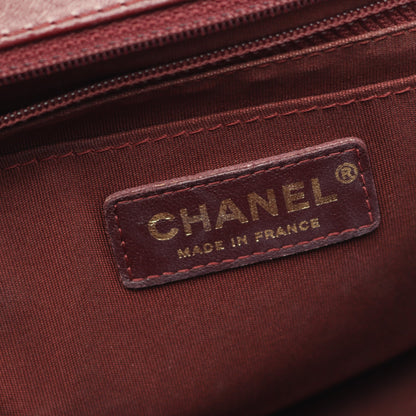 シェブロン Vステッチ トップハンドル チェーンショルダーバッグ レザー ボルドー ゴールド金具 2WAY シャネル バッグ CHANEL
