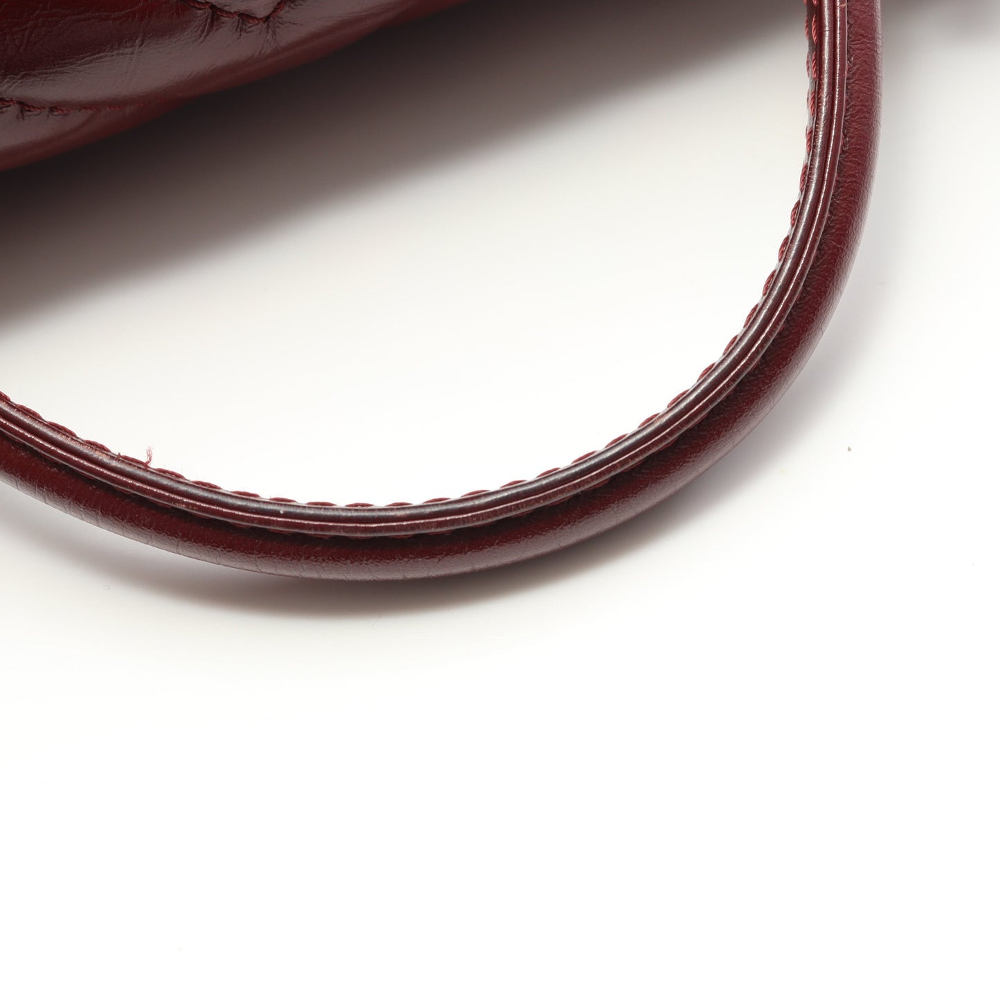 シェブロン Vステッチ トップハンドル チェーンショルダーバッグ レザー ボルドー ゴールド金具 2WAY シャネル バッグ CHANEL