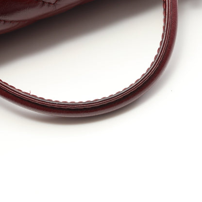 シェブロン Vステッチ トップハンドル チェーンショルダーバッグ レザー ボルドー ゴールド金具 2WAY シャネル バッグ CHANEL