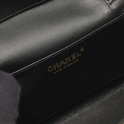マトラッセ バニティバッグ チェーンショルダーバッグ ラムスキン ブラック ゴールド金具 シャネル バッグ CHANEL