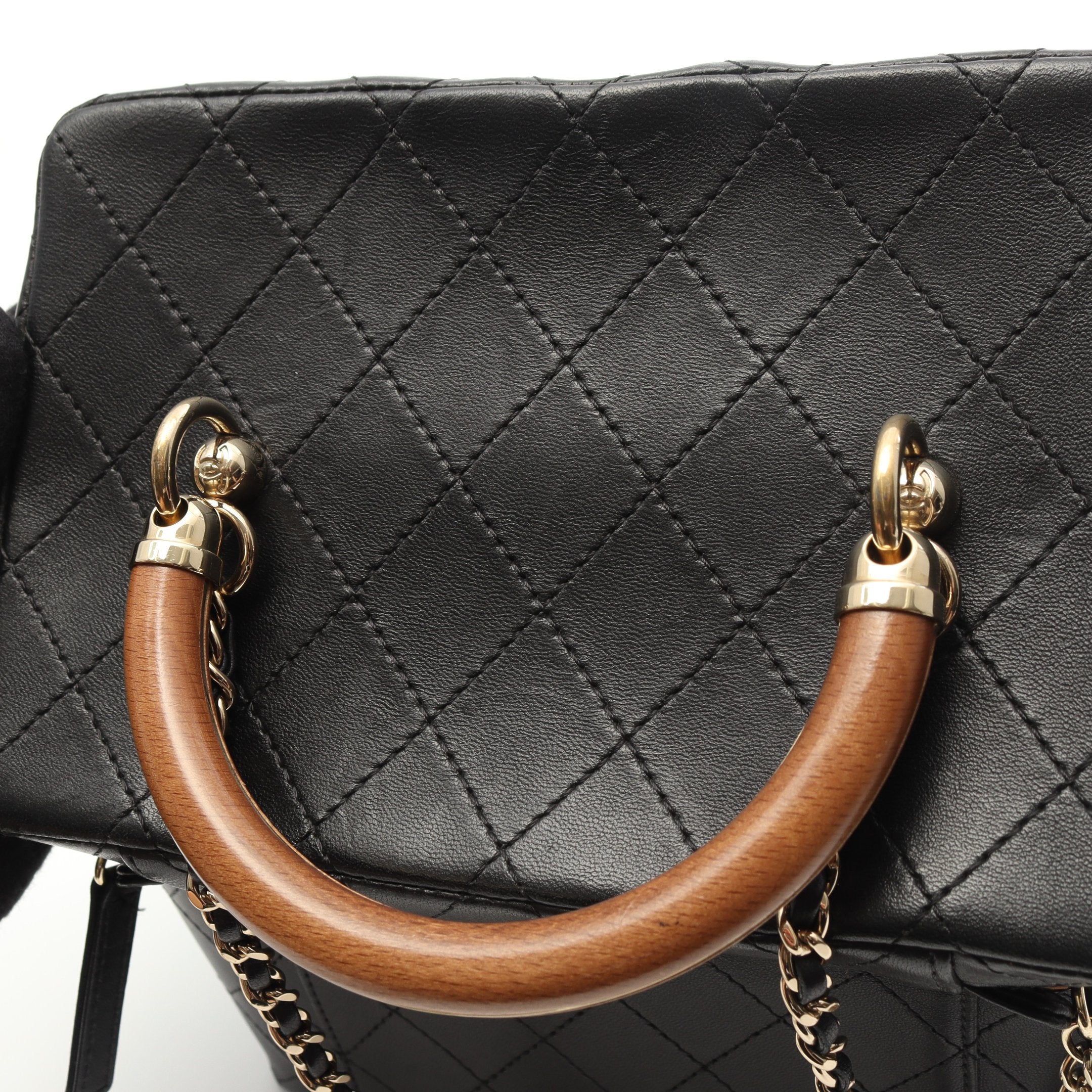 シャネル CHANEL トップハンドル バニティバッグ AP2874 ブラック ゴールド金具 ラムスキン レディース ショルダーバッグ シャネル トップハンドル ラムスキン ブラック ゴールド金具