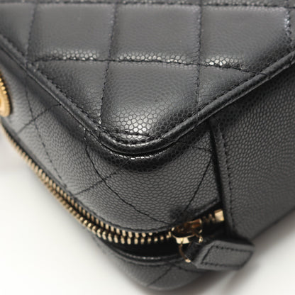 マトラッセ ミニ カメラバッグ チェーンショルダーバッグ キャビアスキン ブラック ゴールド金具 シャネル バッグ CHANEL