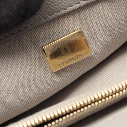 マトラッセ チェーンショルダーバッグ キャビアスキン グレー ゴールド金具 2WAY シャネル バッグ CHANEL