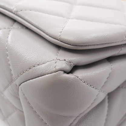 ミニマトラッセ チェーンショルダーバッグ ラムスキン グレー ゴールド金具 シャネル バッグ CHANEL