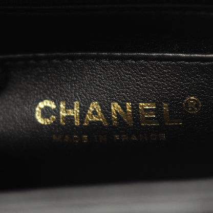 チョコバー ミニフラップ チェーンショルダーバッグ ラムスキン ブラック ゴールド金具 シャネル バッグ CHANEL