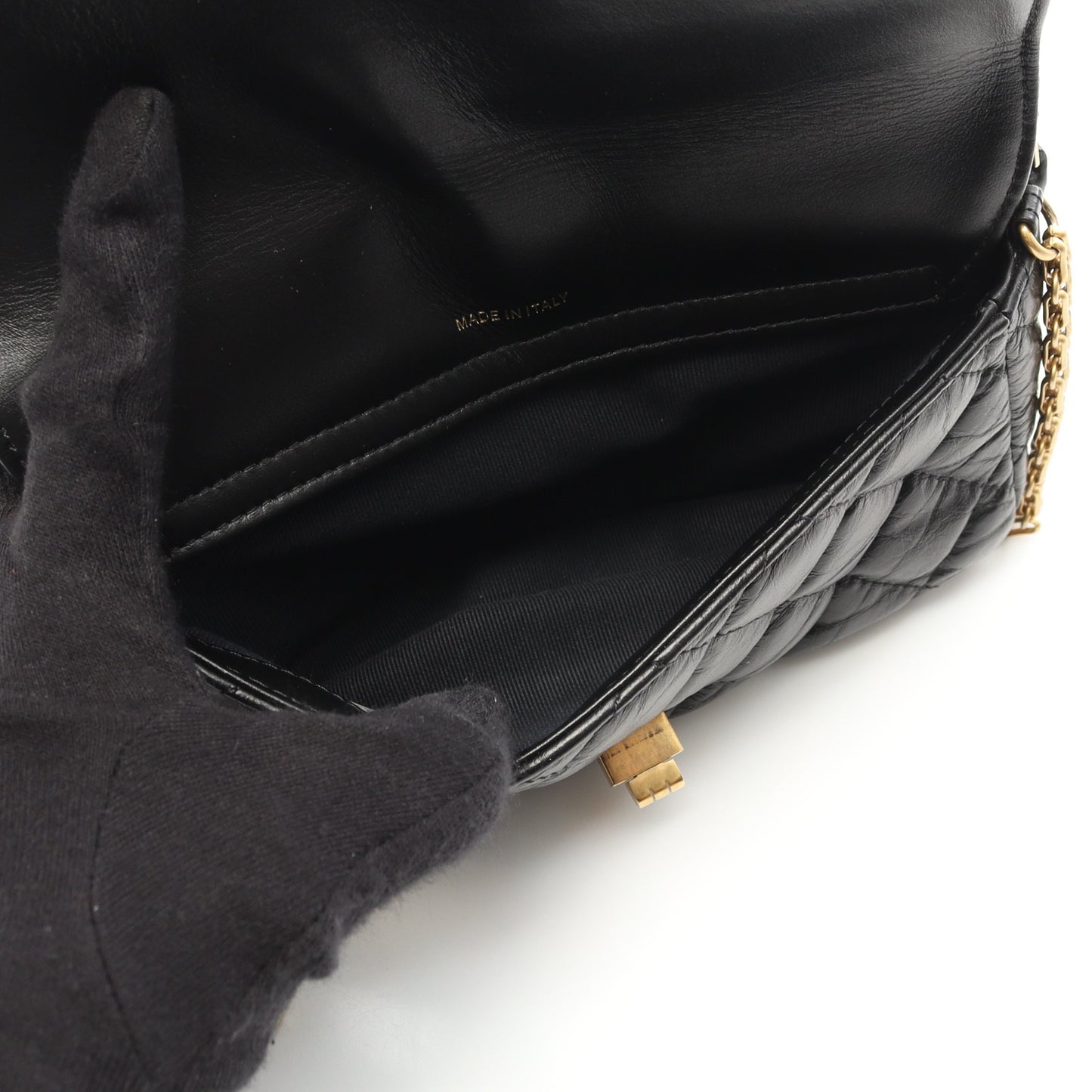 2.55 マトラッセ チェーンウォレット エイジドカーフスキン ブラック ゴールド金具 シャネル バッグ CHANEL