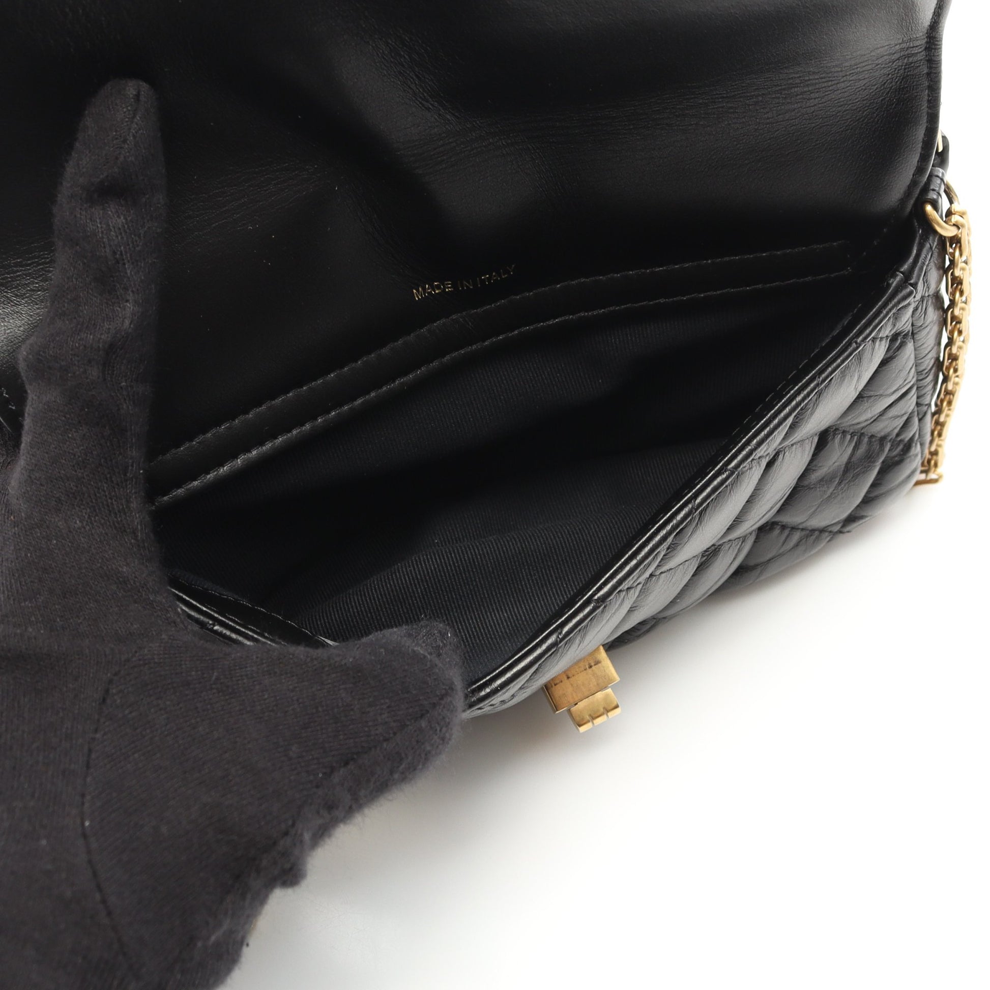 2.55 マトラッセ チェーンウォレット エイジドカーフスキン ブラック ゴールド金具 シャネル バッグ CHANEL