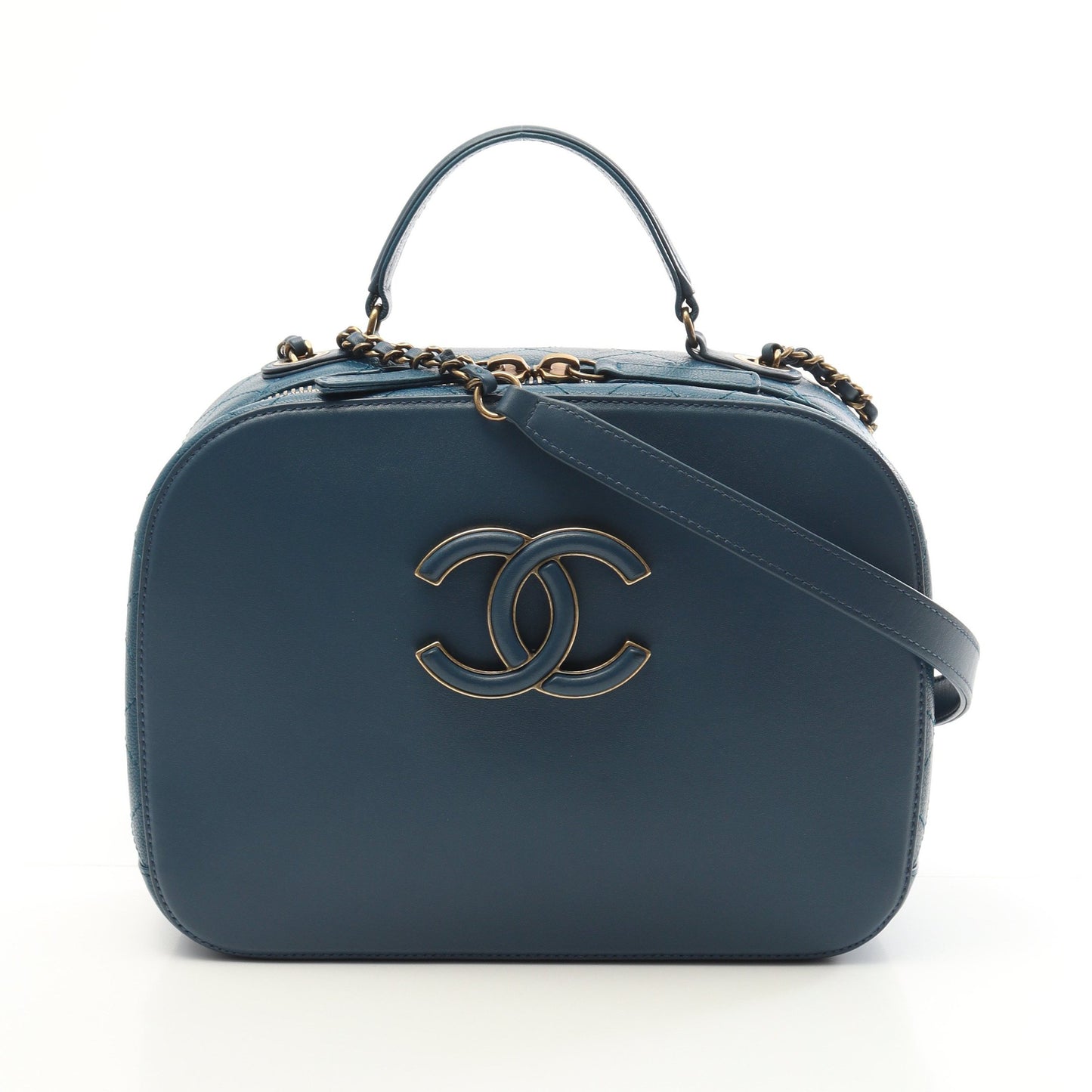 ココマーク ショルダーバッグ レザー ブルー ゴールド金具 シャネル バッグ CHANEL