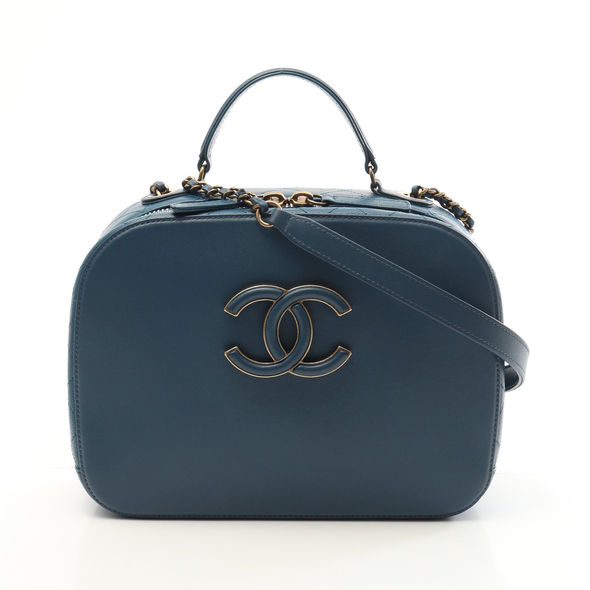 ココマーク ショルダーバッグ レザー ブルー ゴールド金具 シャネル バッグ CHANEL
