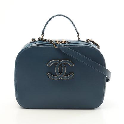 ココマーク ショルダーバッグ レザー ブルー ゴールド金具 シャネル バッグ CHANEL