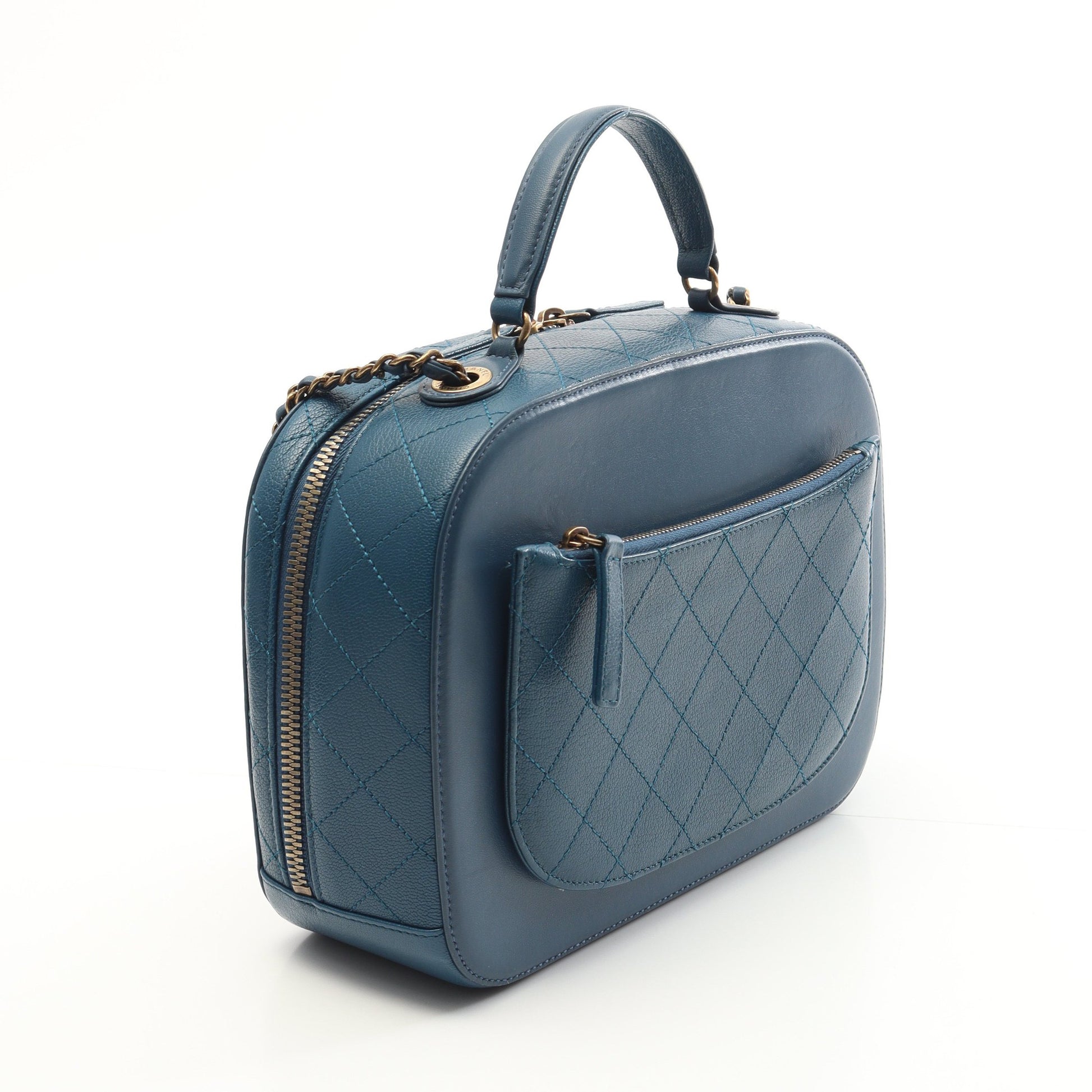 ココマーク ショルダーバッグ レザー ブルー ゴールド金具 シャネル バッグ CHANEL