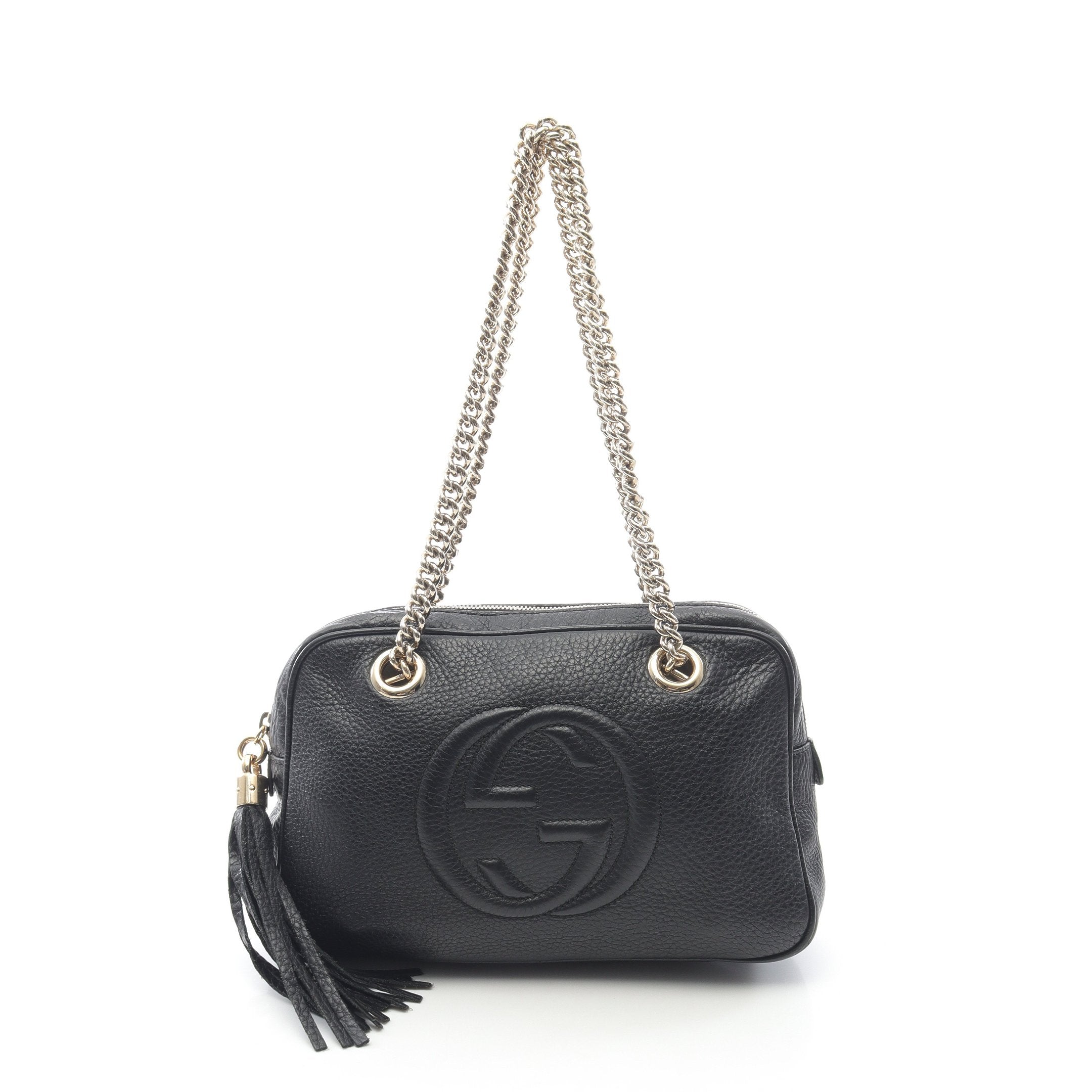 新品グッチ ソーホー インターロッキングG ショルダーバッグ レザー