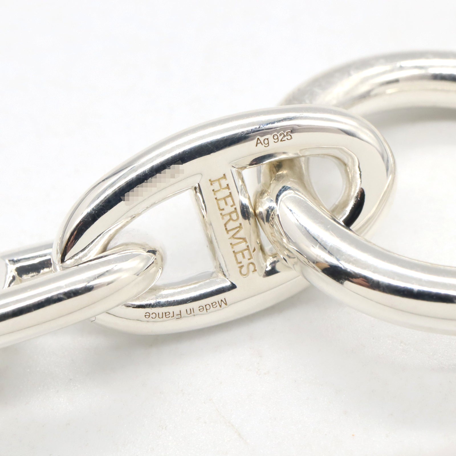 HERMES シェーヌダンケル GM13コマ シルバーチェーンブレスレット