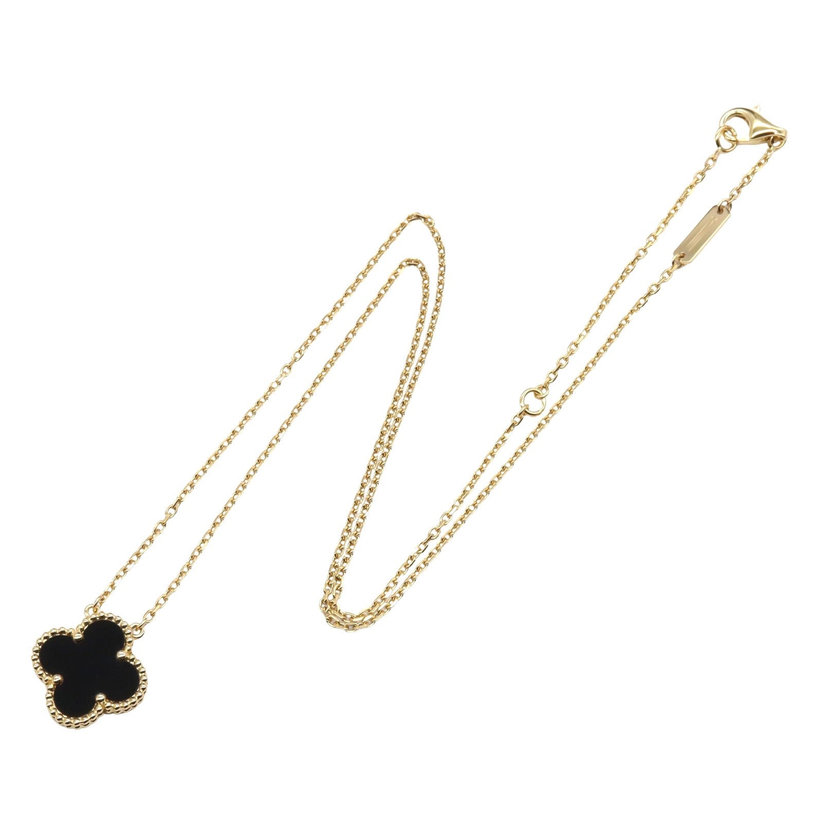 ヴィンテージアルハンブラ ネックレス オニキス ネックレス K18