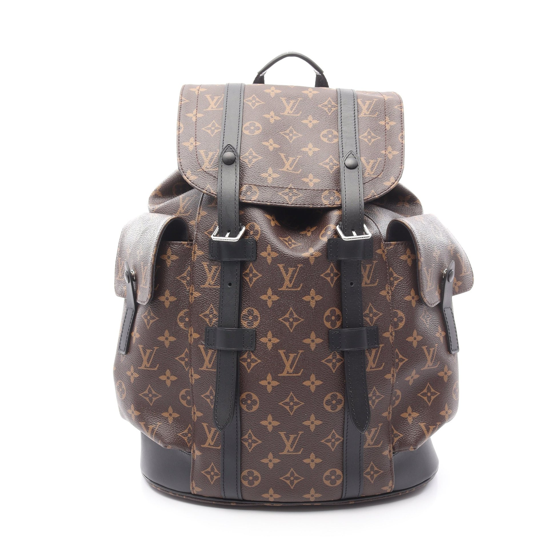 クリストファー MM モノグラムマカサー バックパック リュックサック PVC レザー ブラウン ブラック ルイヴィトン バッグ LOUIS VUITTON
