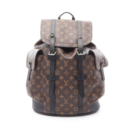 クリストファー MM モノグラムマカサー バックパック リュックサック PVC レザー ブラウン ブラック ルイヴィトン バッグ LOUIS VUITTON