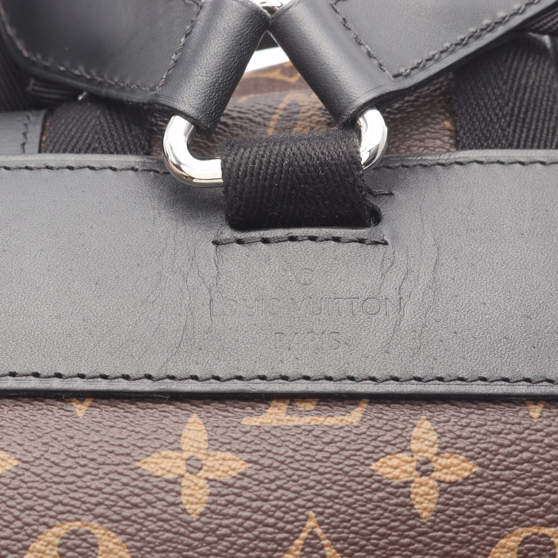 クリストファー MM モノグラムマカサー バックパック リュックサック PVC レザー ブラウン ブラック ルイヴィトン バッグ LOUIS VUITTON