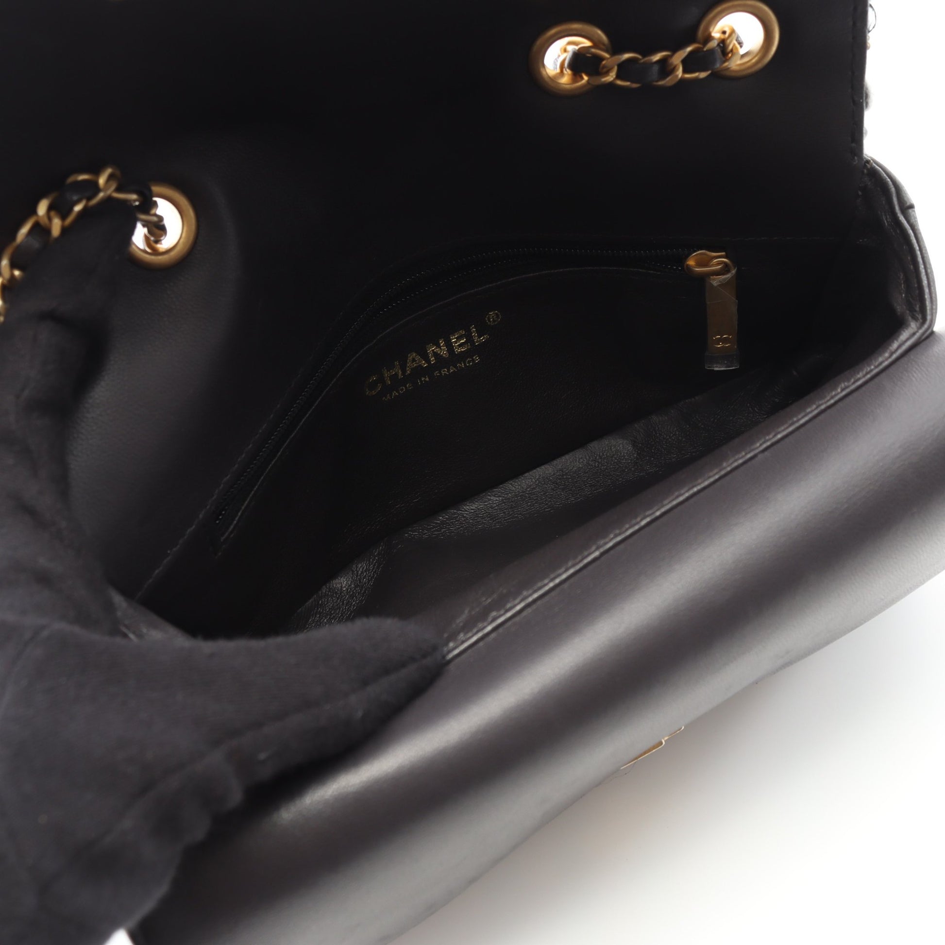 ココマーク Wチェーンショルダーバッグ ツイード レザー グレー ゴールド金具 シャネル バッグ CHANEL