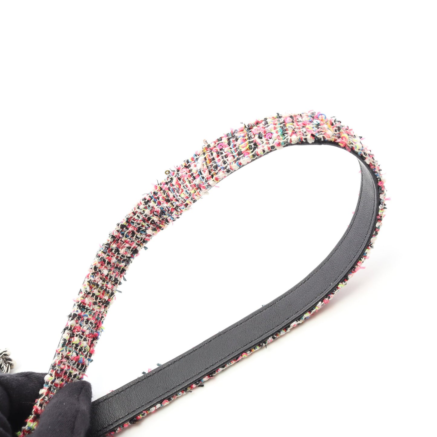 マトラッセ チェーンショルダーバッグ ラムスキン ツイード ブラック マルチカラー シルバー金具 シャネル バッグ CHANEL