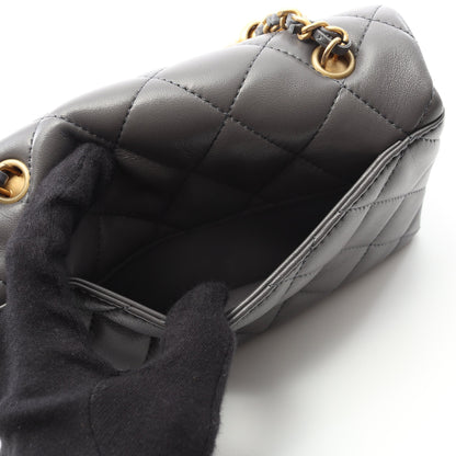 マトラッセ チェーンショルダーバッグ ラムスキン グレー ゴールド金具 シャネル バッグ CHANEL